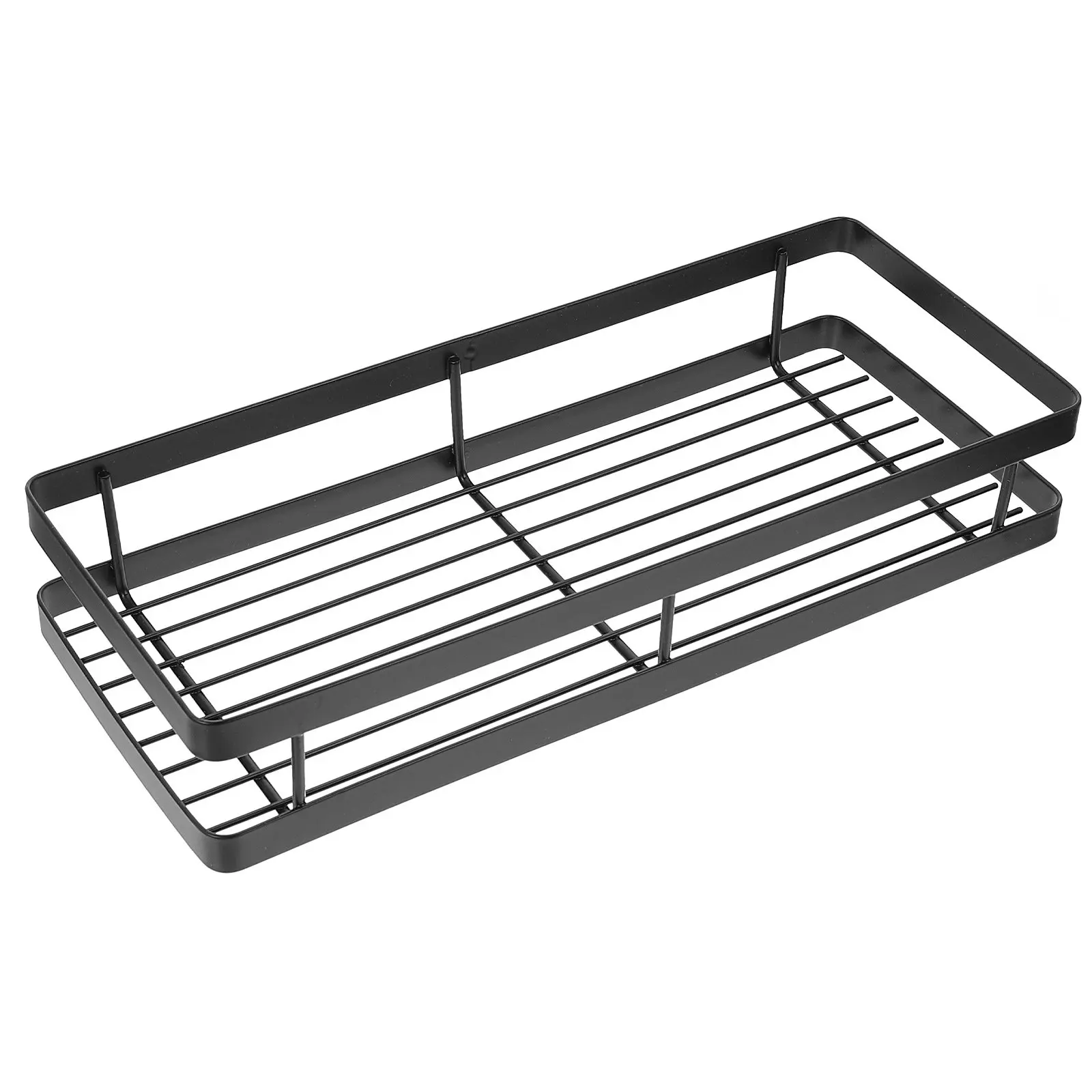 1Set Wall Mounted Storage Rack High Grade Metal Bathroom Organizer for Toothbrush Toothpaste Razor Shampoo Soap Holder