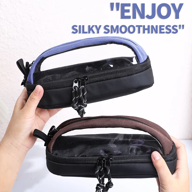 Semi-Circular Case 2026 New Model, Retro Square-Round Pencil Case, Simple And Large-Capacity Waterproof Stationery Bag For