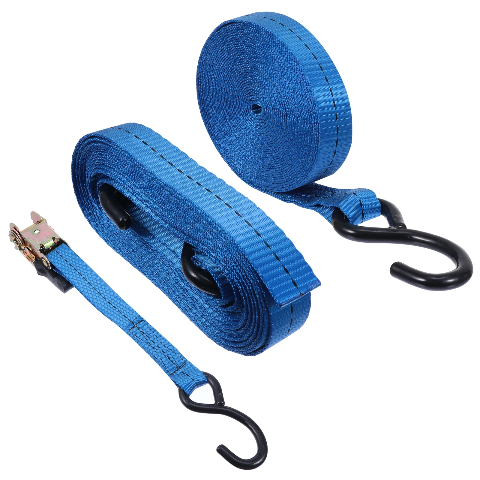 

25mm 1 Inch Tie Down Straps 6M Blue Ratchet Strap Double Hooks Heavy Duty Cargo Binding Belt Reinforced Metal Buckle High