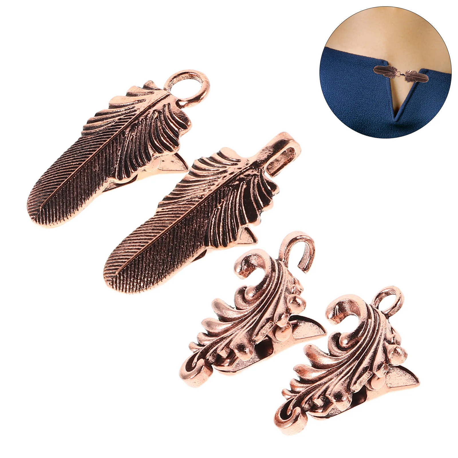 2 قطعة مقاطع فستان سبيكة خمر استخدام متعدد الاستخدامات المدمجة المحمولة الملابس والاكسسوارات للأوشحة البلوزات شالات ملابس الموضة #1