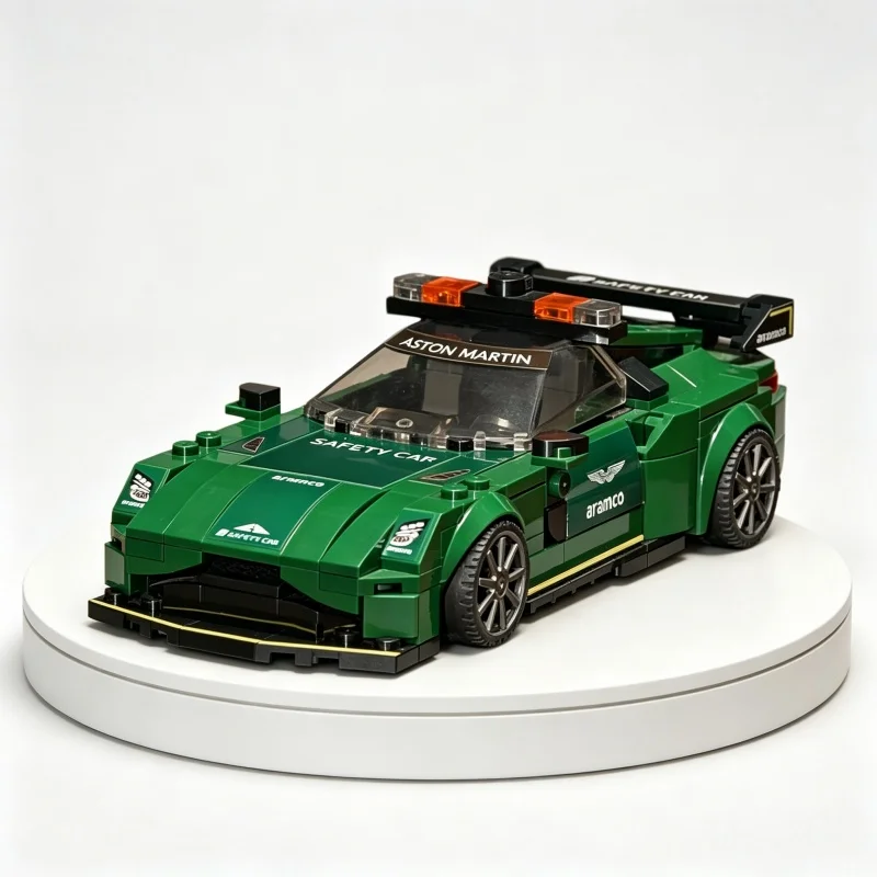 

British Green Safety Car Building Block Sports Car Assembly Model Collectible Desktop Ornament Birthday Gift