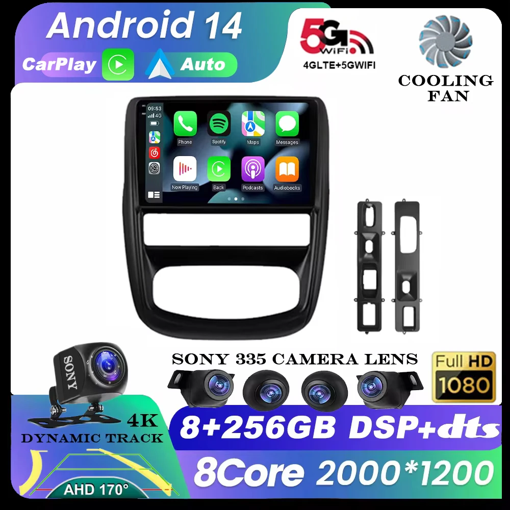 

Android 14 For Renault Duster 1 2010-2015 For Nissan terrano lll 3 2014-2022 Car Radio Automotivo Carplay Screen GPS Auto Audio