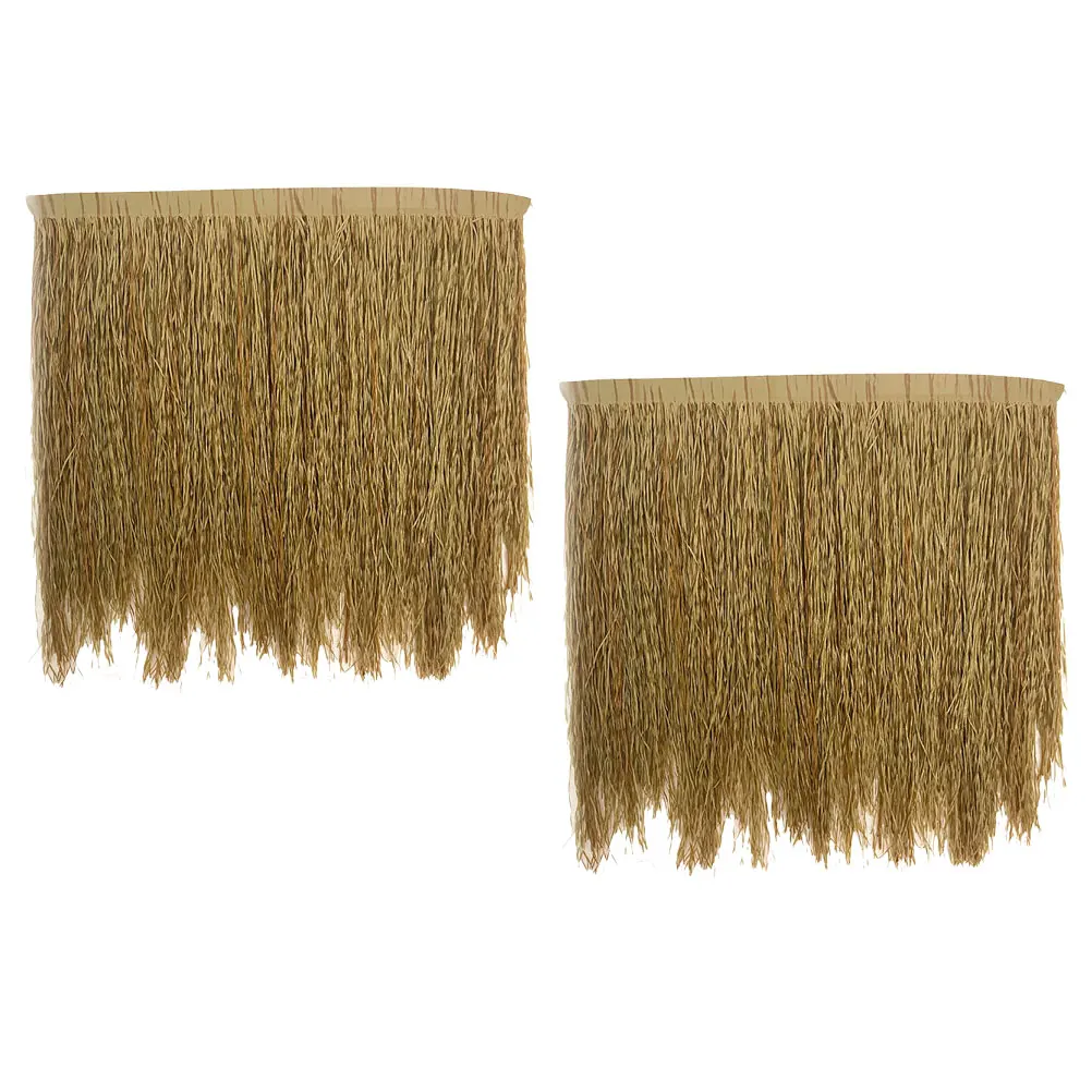 

2 Pcs Thatch Roof Tiles Realistic Garden Hut Grass Roof Decorative Fence Cover Outdoor Garden Landscaping Straw Roofing