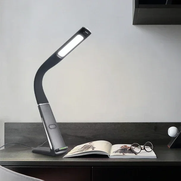 Modern Minimalist 10W Wireless Charging USB Desk Lamp Leather Sensing Office Reading LED Eye Protection Desk Lamp