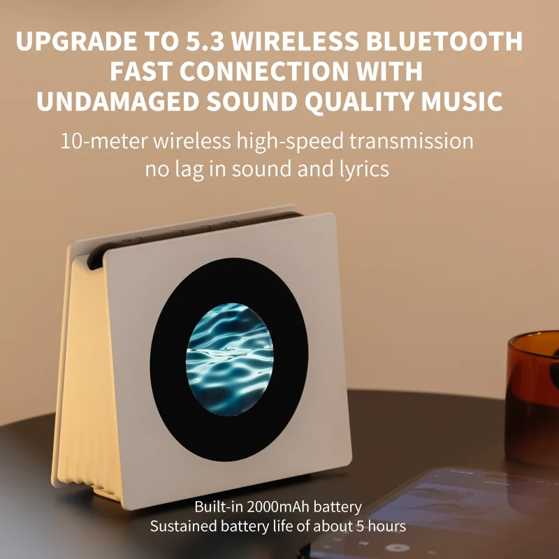 New Wireless Bluetooth Speaker Clock Atmosphere Light Dynamic Scene Lyrics Large Screen TFT HD Dynamic Audio-Visual LoudSpeaker