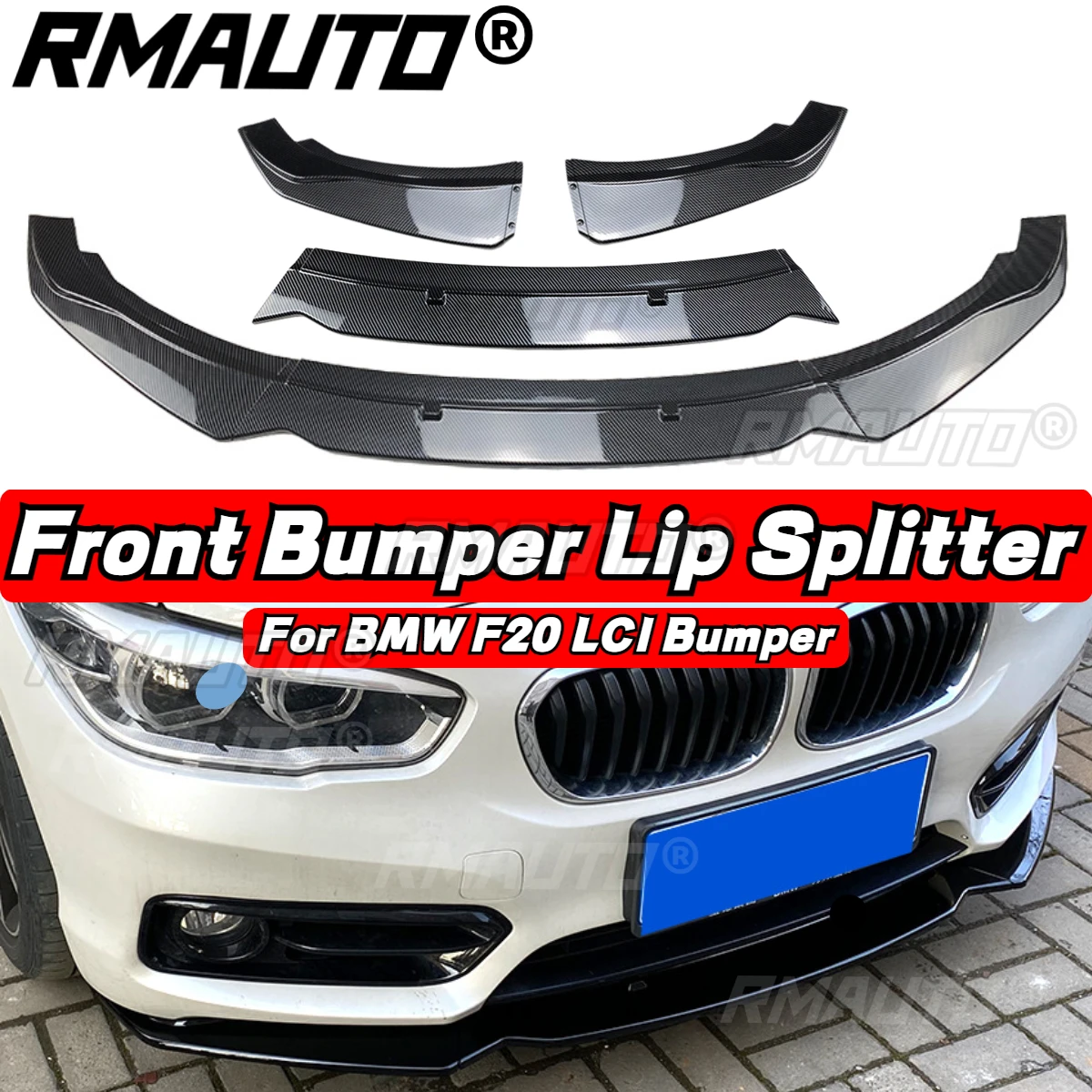 

3Pcs/Set Carbon Fiber F20 Front Bumper Lip Splitter Spoiler Diffuser Body Kit For BMW 1-Series F20 F21 2011-2019 Bumper Splitter