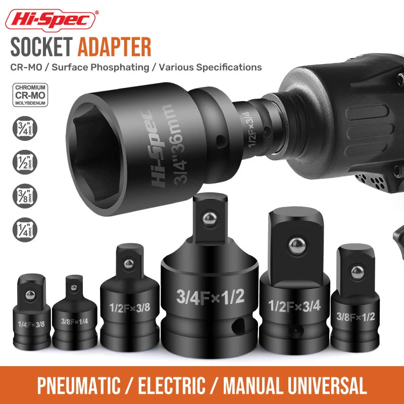 Adaptateur de douille Abrtor Beverer Set, Drive Beverer Air Impact, artisan, cliquet Spblown Wrlike, jeu de douilles prédire, 1/4 ", 3/4", 1 pièce, 6 pièces