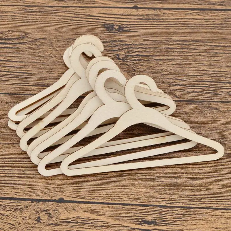 Lot 10 Pcs Wooden Hangers Coats Jackets For Dolls (15 Cm   1)