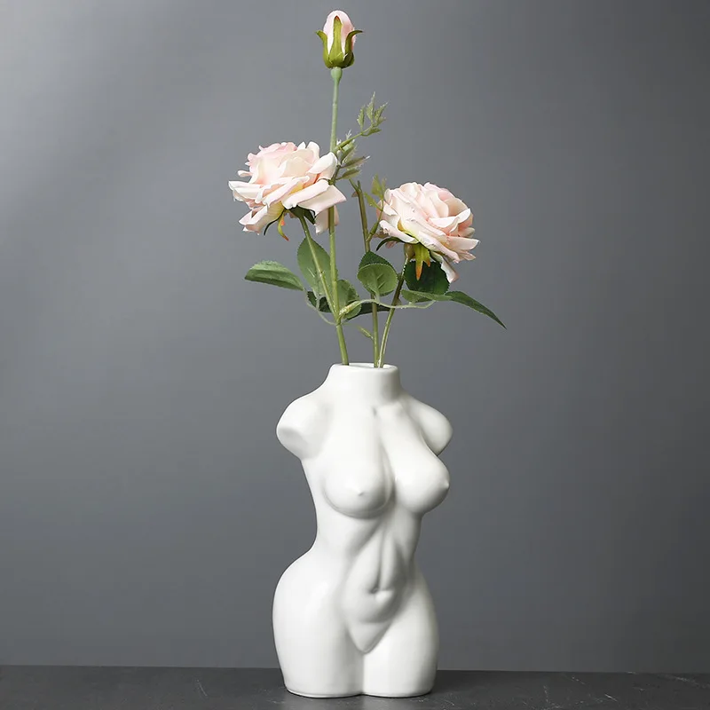 Weibliche Körper-Vase Moderne Abstrakte Frauenskulptur Blumenvase Nordisch Minimalistische Wohnzimmer-Tischdekoration Ornament