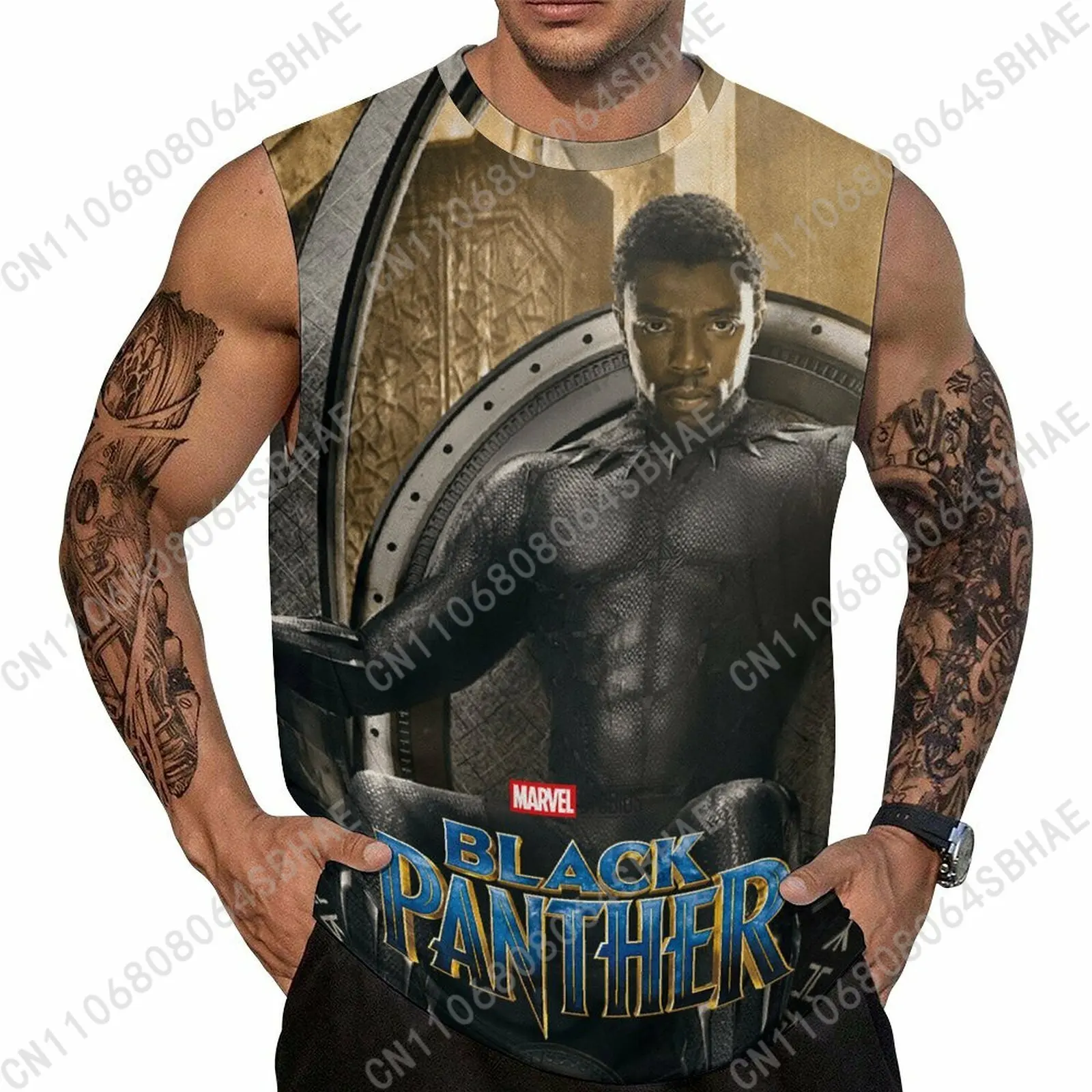 

Marvel Black Panther Custom Men's Sleeveless Shirt Personalized Tank Top Wear Summer Vest Tops Men Daily Use Cosplay