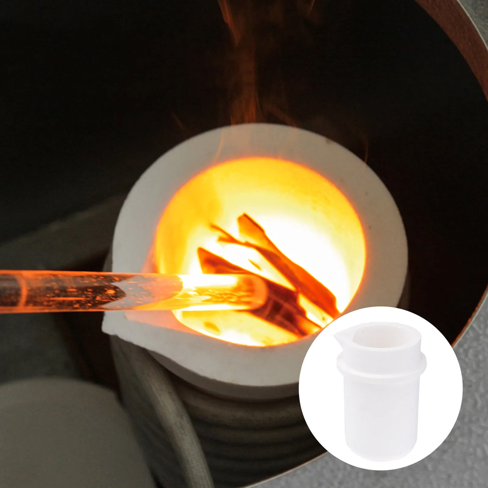 

1Pcs Quartz Crucible Non Contaminating Melting Cup with Easy Pour Spout for Precious Metal Smelting Jewelry Casting