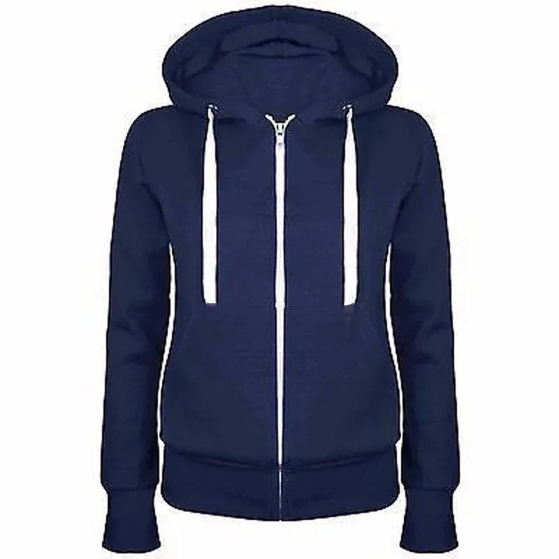 Fashion Trend Zipper Hooded  Long-sleeved Plus Cashmere Sweater Coat