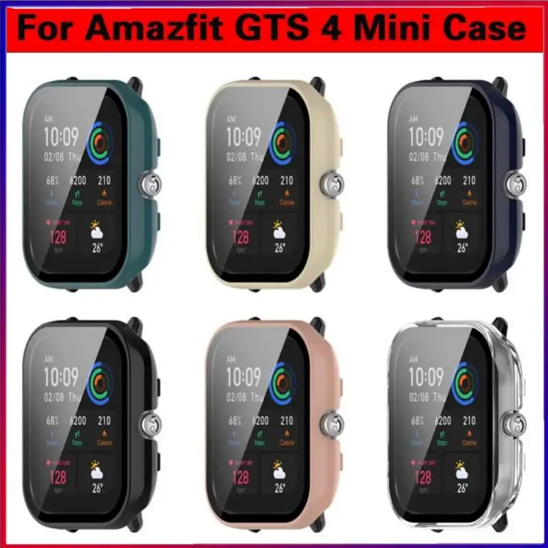 For Amazfit GTS 4 Mini Screen Protector With Tempered Glass Hard PC Scratch Resistant Full Cover Protective (Option 01-05)