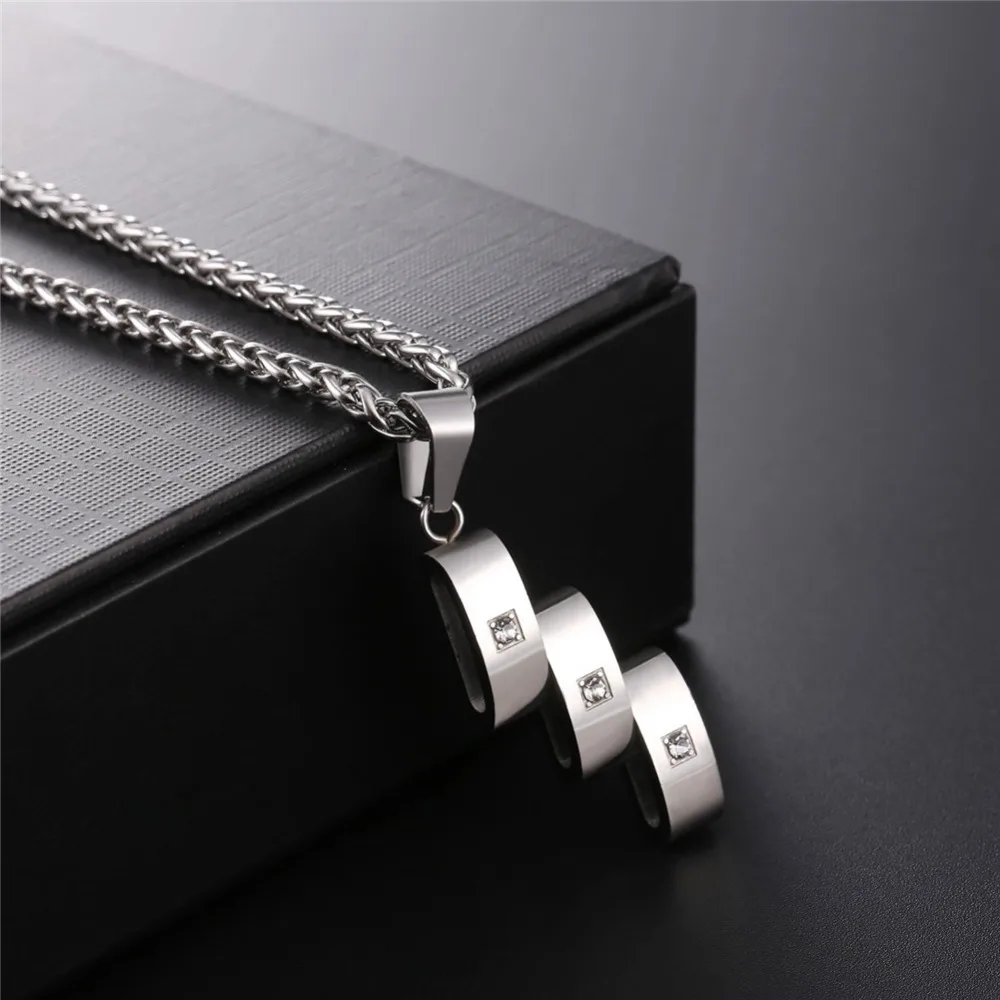 fashion Stainless Steel Oblique Pendant necklace for men women simple daily accessaries birthday Jewelry Gifts for friends