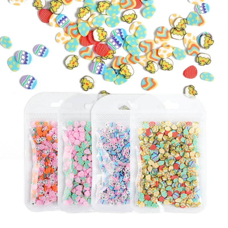 10g Easter Eggs Soft Clay Epoxy Resin Filling Mixed Bunny Carrot Chick Slime Slices DIY Accessories moldes silicona resina epoxi