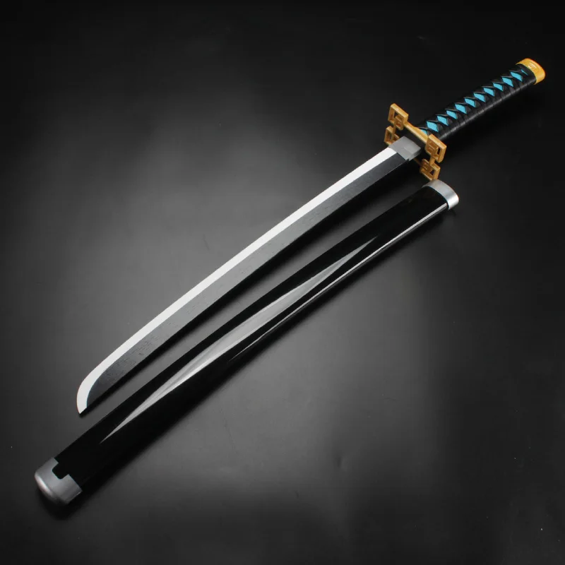 Demon Sword Katana Anime reproductie patroon cosplay rekwisieten met witte riem en zwaardhouder Muichirou karakters rollenspel