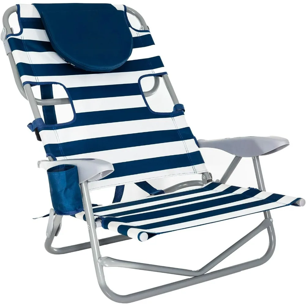 

Backpack Beach Chair with Face Hole - Adjustable, Portable Lounge Chair with Cup Holder, Face Opening,Beach Chairs