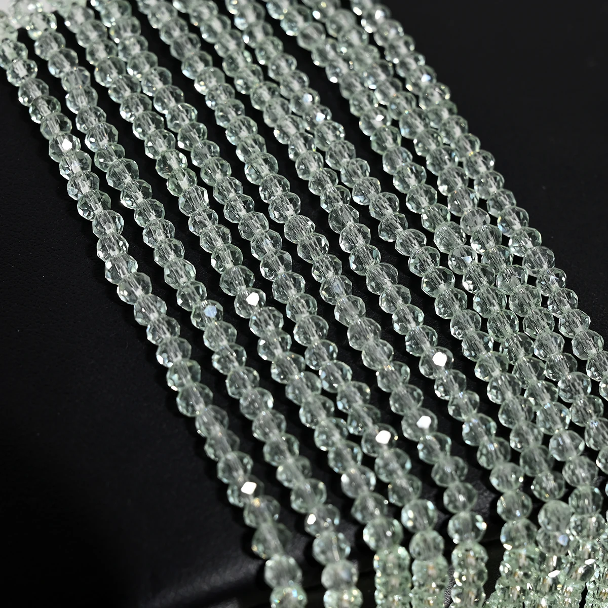 110 Stuks 4MM Kunstmatige Kristallen Glazen Kralen Platte Ronde Helder Facet Losse Spacer Bead voor Sieraden Maken DIY Armband ketting