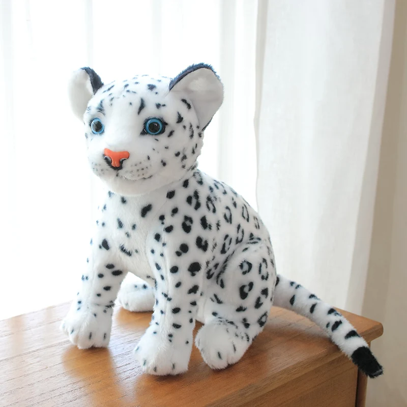 Jouet en peluche léopard de Simulation de haute qualité, Animal de compagnie Lion Kawaii, poupée panthère noire, cadeau d'anniversaire pour bébé, jouet en peluche doux