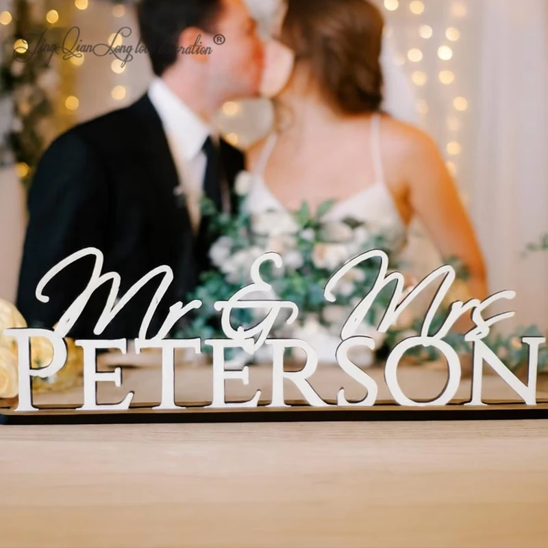 

Индивидуальная табличка на стол «Мистер и Миссис», цветные именные таблички для свадьбы, украшение стола