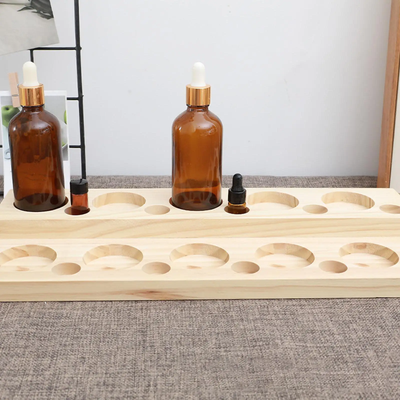 

Essential Oil Rack 20 Hole Collection Decor Countertop Makeup Storage Display for Household Traveling Presentation Beauty Salon
