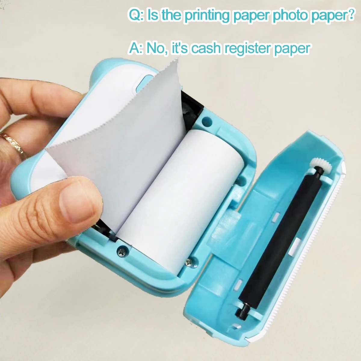 Mini Printer, Portable Thermal Printer Efficiently and Quickly, Inkless Pocket Photo Printer for Study Notes, Pictures, DIY