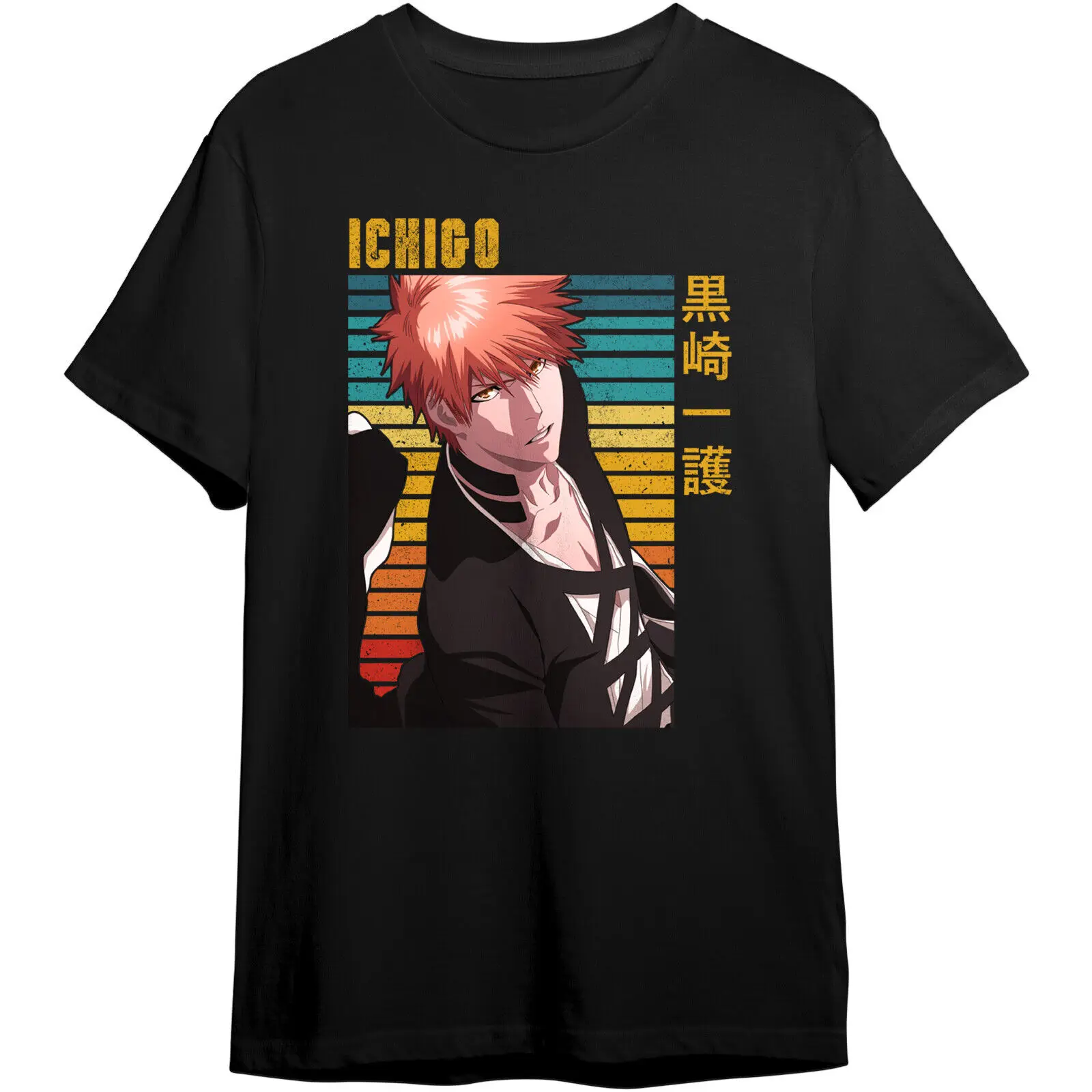 Отбеливающая японская Манга Аниме Ichigo Kurosaki Soul Reaper Rock музыкальная футболка