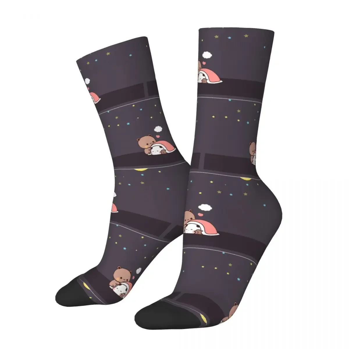 

Hip Hop Vintage Star Night Sleeping Crazy Men's Socks Bubu Dudu Cartoon Unisex Harajuku Printed Novelty Crew Sock Boys Gift