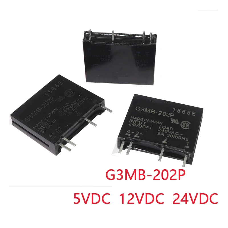 【10-1PCS】5V 12V 24V DC-AC Solid State Relay Module G3MB-202P PCB SSR AC 240V 2A Snubber Circuit Resistor Relay Switch