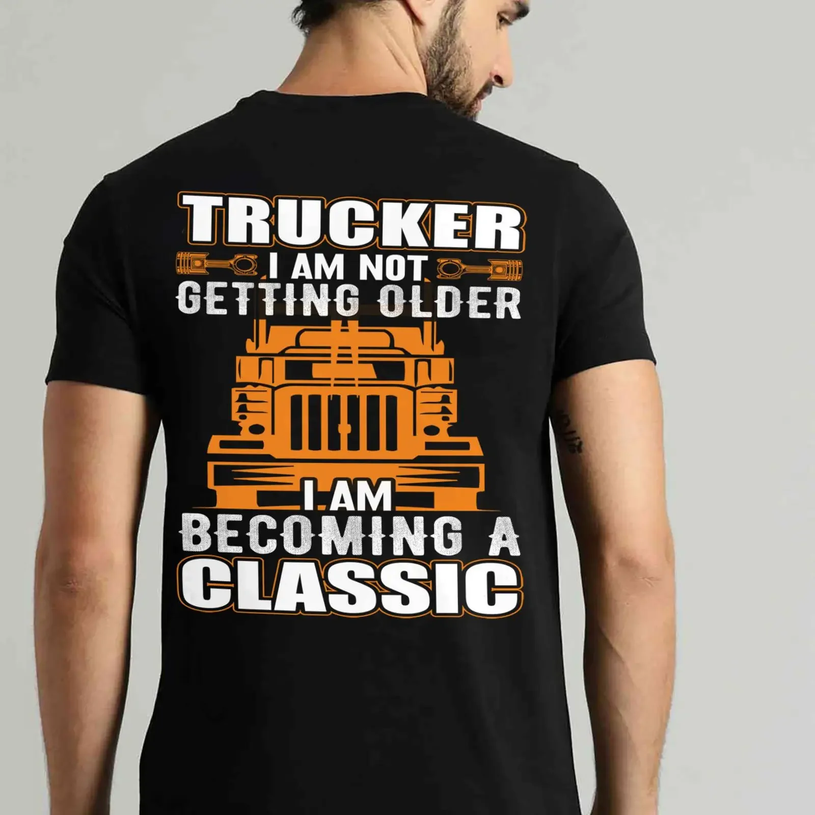 T-shirt pour chauffeur de camion, vintage, délavé, confortable et décontracté, avec la phrase « Je ne vieillis pas en tant que chauffeur de camion », pour les passionnés de camions classiques et impressionnants.