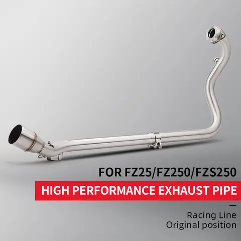 Motorcycle Exhaust System Slip-On Custom Muffler 51mm Front Middle Link Pipe for FZ25 FZ250 Customizable Performance Upgrade