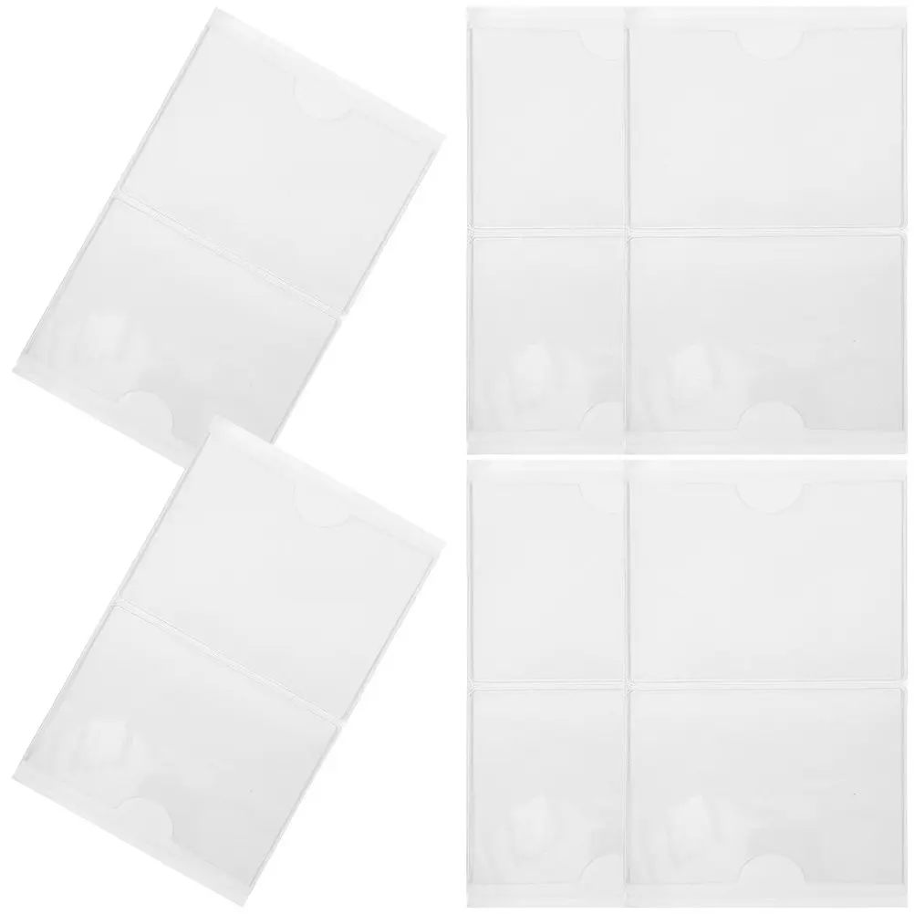 12Pcs Self-Adhesive Label Card Holders Transparent Plastic Card Pouches for Organizing Warehouse Shipping Boxes Notes