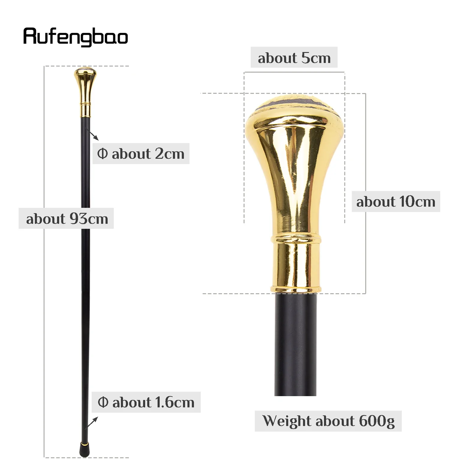 Golden Stpetersburg Kazan Cathedral Totem Single Joint เดิน Stick ตกแต่ง Cosplay Party แฟชั่น Cane Crosier 93 ซม.