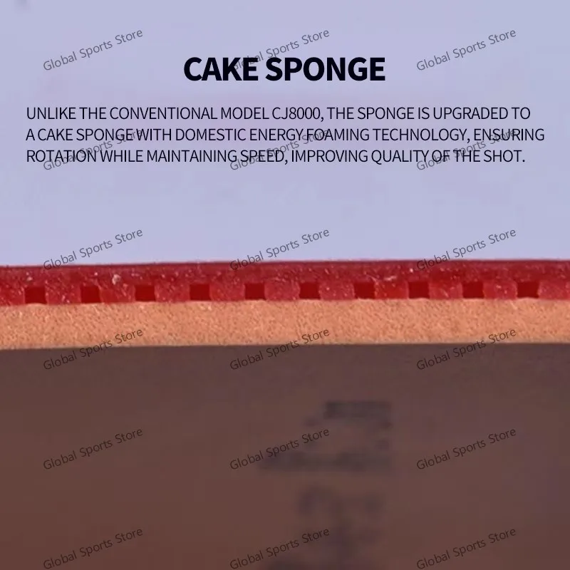 باليو CJ8000 مطاط تنس الطاولة المقاطعي مع إسفنجة كعكة زرقاء / برتقالية جيدة في السرعة ودوارة للاعب محترف #3
