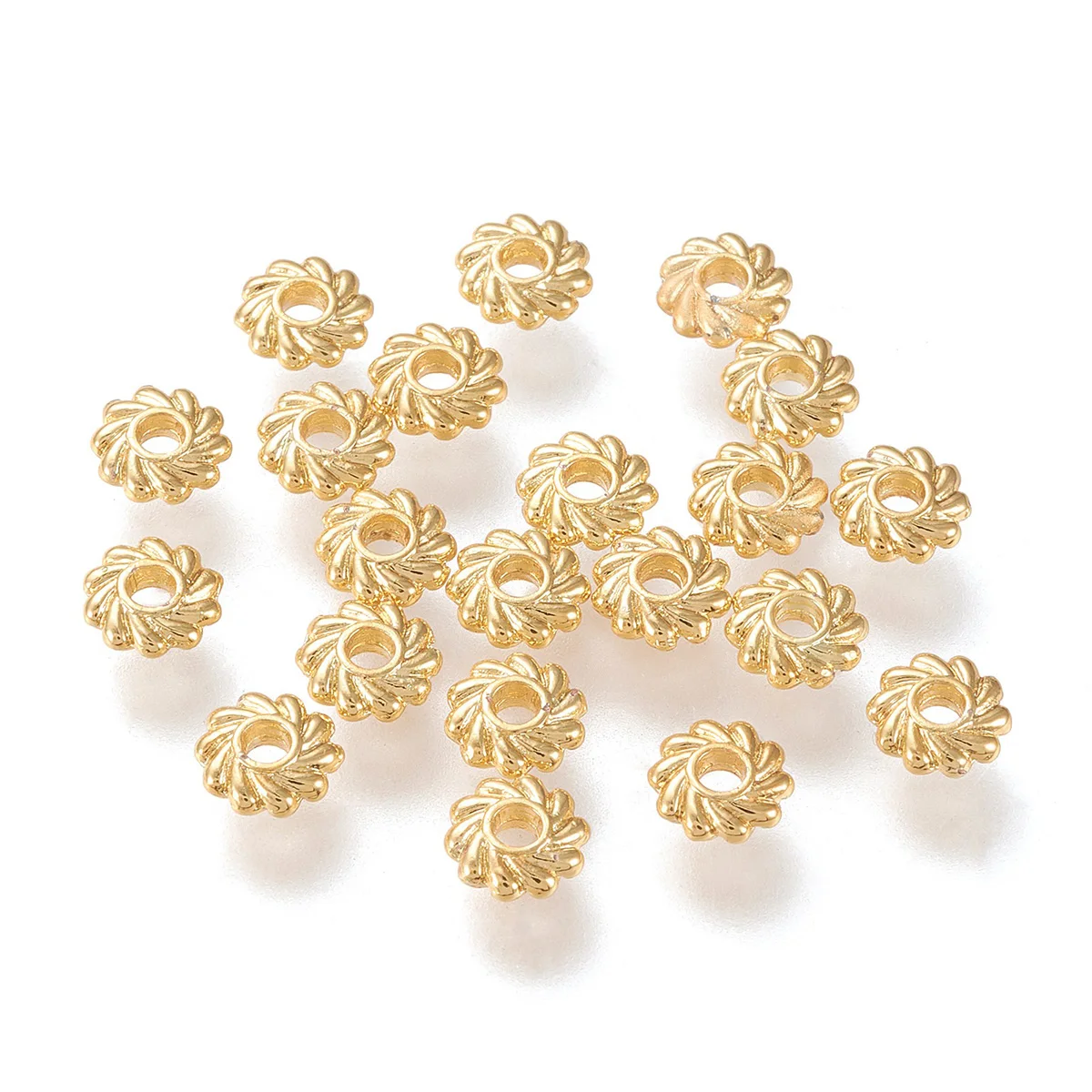 100pcs Flower Shape Alloy Spacer Beads Long-Lasting Plated For Women DIY Jewellery Making Bracelet Necklace Findings 4.8x1.5mm