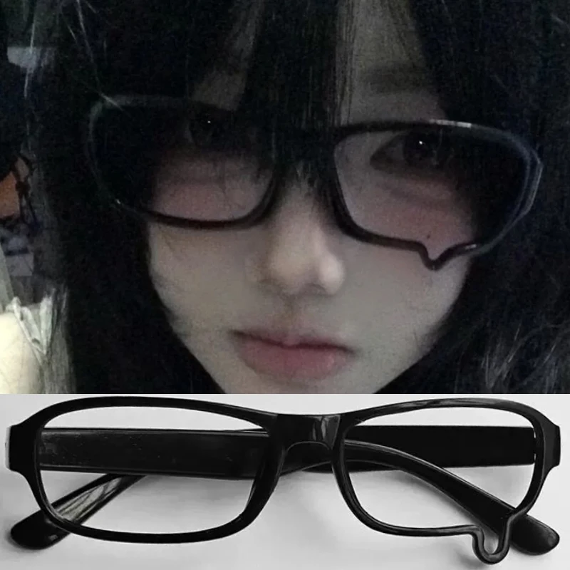Fashion Unisex Black Eyeglass Frame No Lenses Anime Crying Dripping Tears Glasses Vintage Kawaii Party Gift Cosplay Accessories
