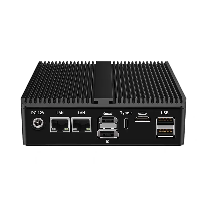 Yoirs Mini Server Fanless Celeron N5105 N6000 4Core automazione Computer industriale Win11 pfsense 2LAN RS232/485 COM 2 hd2.0 1DP