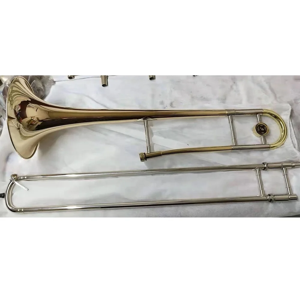 

Hooqu Wholesale Manufacturers' Gold Copper Bb Trombone Premium Musical Instrument