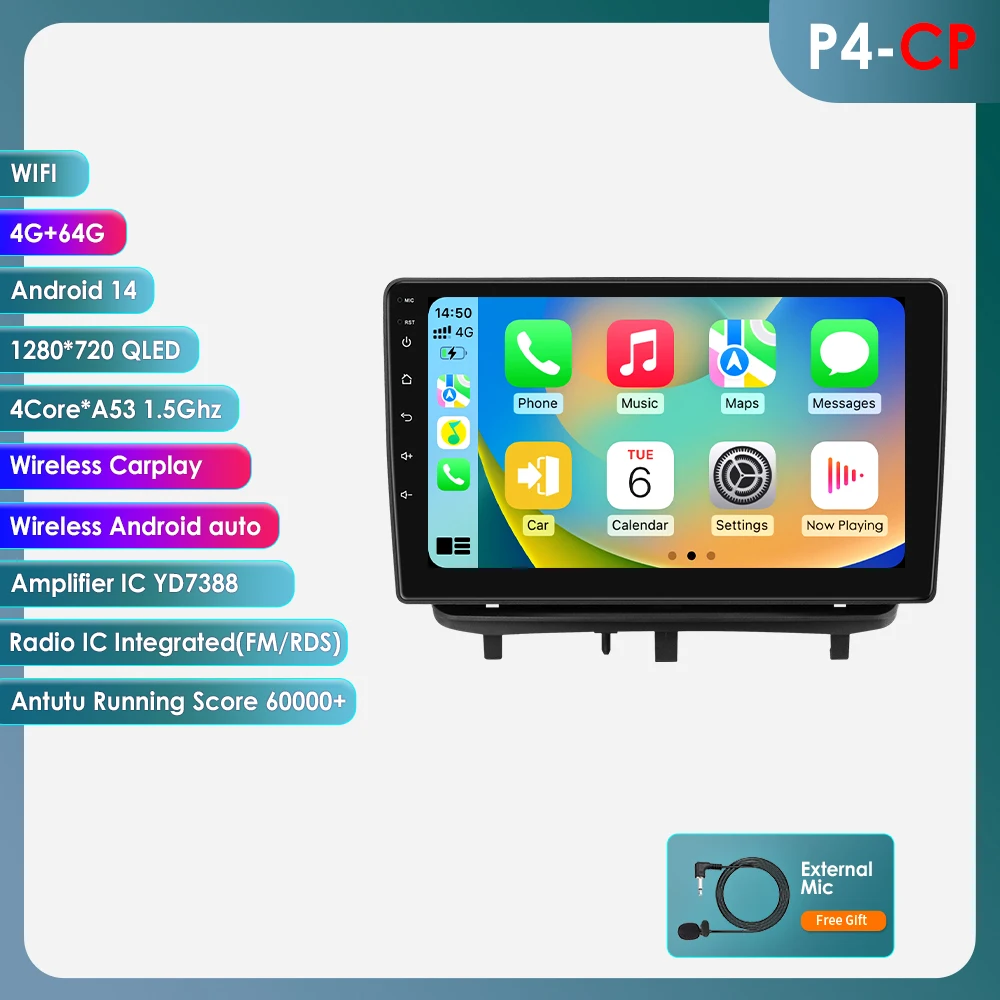 Hizpo 9 inch autoradio voor OPEL CORSA D 2007 - 2012 draadloze Carplay Android multimediaspeler 2 DIN radio autoradio GPS stereo slimme intelligente systemen IPS touchscreen head unit navigatie BT GPS