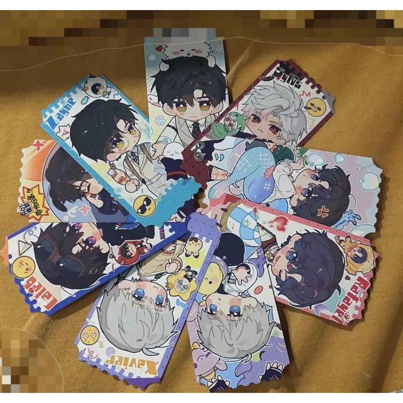 9Pcs/Pack Game Love and Deepspace Merch Fans Collection Character Stamp Laser Card Xavier Zayne Rafayel ralayo Sylus Caleb Gift