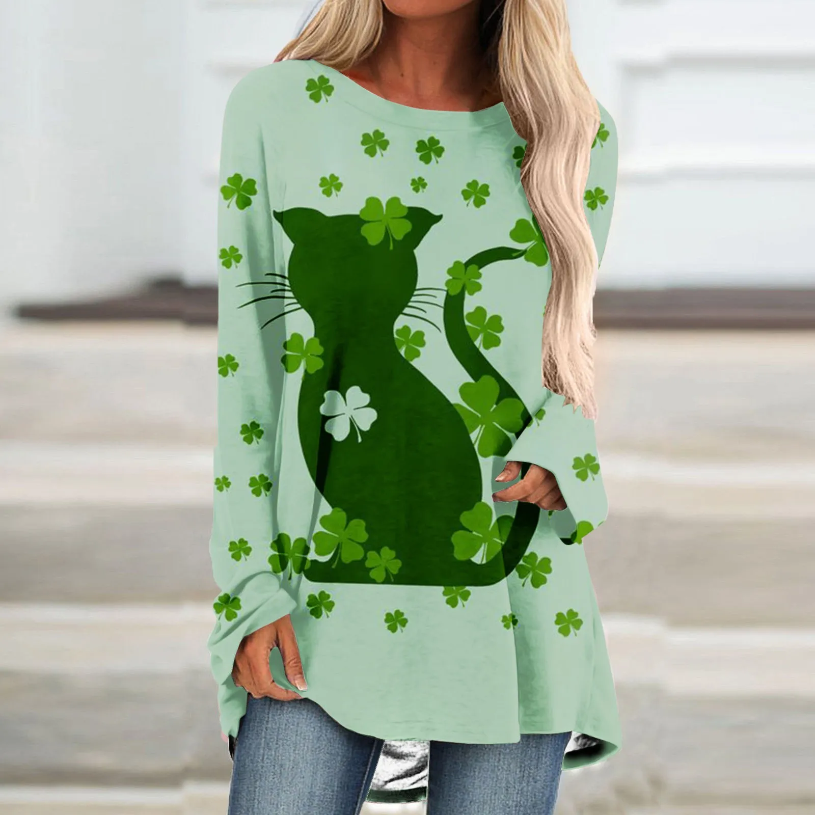 

Fashion Printed Women's Autumn Long Sleeve Long T, Pattern Art Casual, Clothes Loose And Comfortable 3D Printing