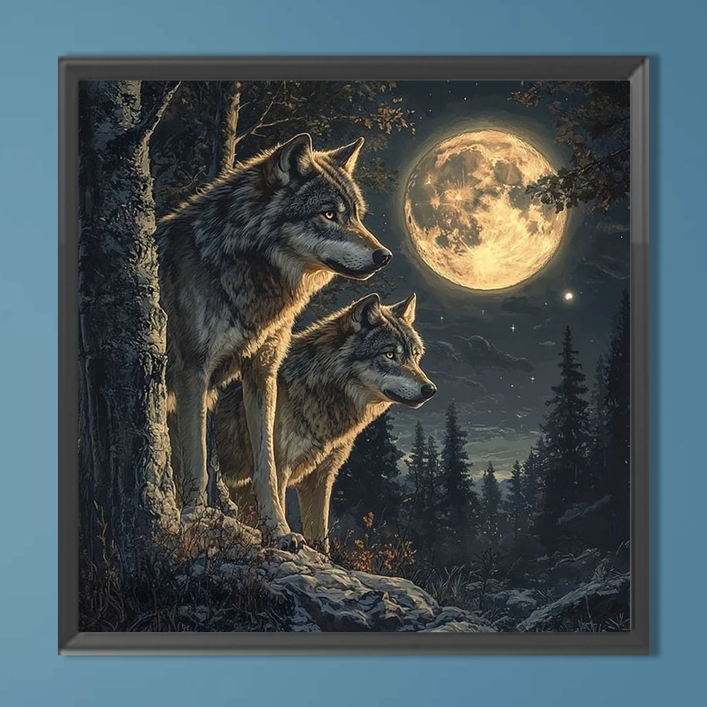 

5D DIY Full Round Drill Diamond Painting Wolf Kit Home Decor Art Craft 40x40cm