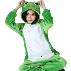 Bambini adulti famiglia tutina pigiameria Flanne Animal Frog Cartoon pigiama Unisex natale Halloween Anime costumi Cosplay tuta