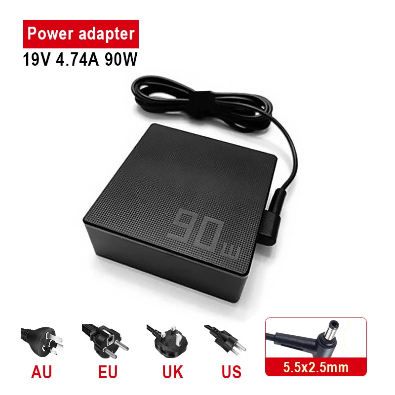 

New 19V 4.74A 90W AC Adapter Charger For ASUS ADP-90LE B Laptop Power Supply port 5.5mmx2.5mm