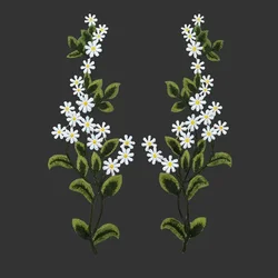 Flower Embroidery Applique for Clothes, Sew on Clothes, Decorative Craft Patches for Dress, T Shirt, 1 Pairs