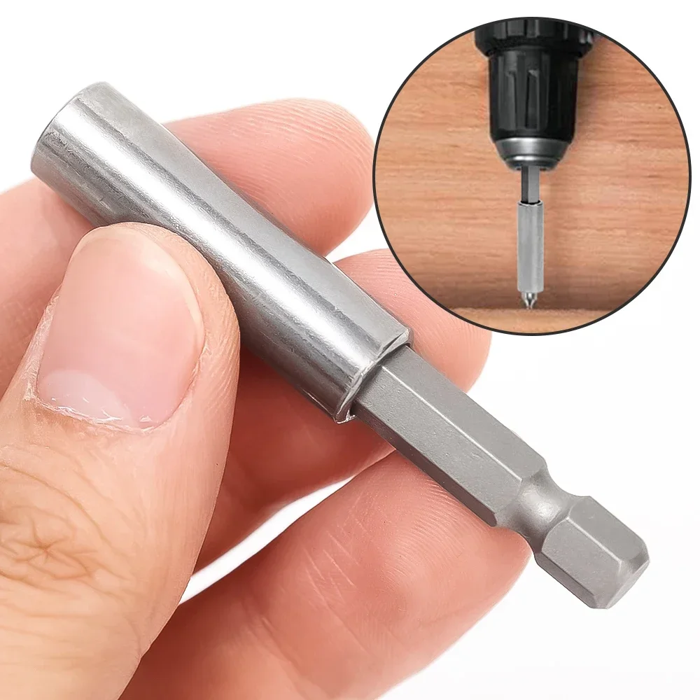 10/1pcs 60mm Hex Shank Magnetic Screwdriver Extension Rod Holder 1/4in Electric Drill Bit Adapter Quick Change Hand Tool Parts