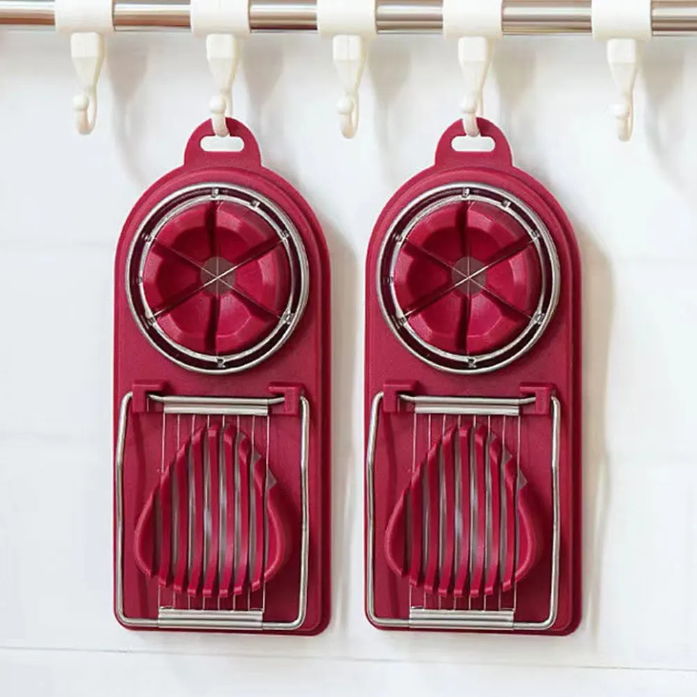 Rebanador de huevos de plástico apto para lavavajillas, cortador de queso Mozzarella para cortar uniformemente huevos hervidos, alimentos blandos, utensilio de cocina