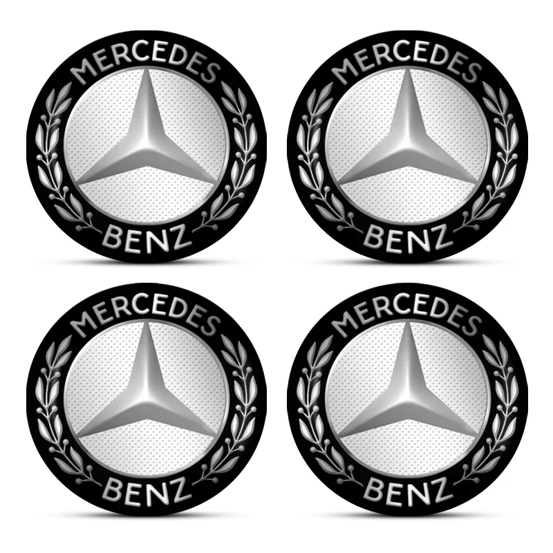 4Pc 56mm Car Wheel Stickers Center Hub Cap Car Emblem Badge Decal For Mercedes Benz AMG W203 W206 W220 W205 W211 W212 W201 W210