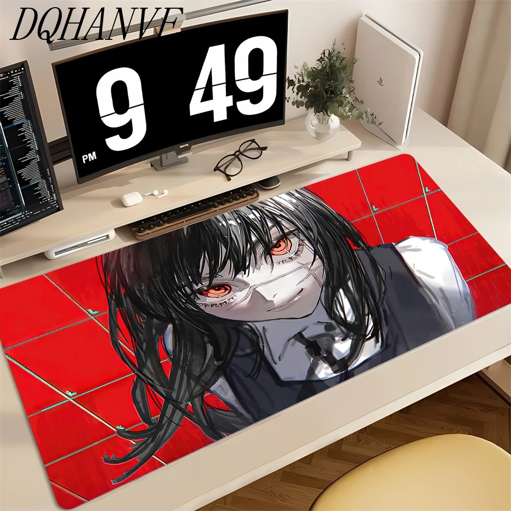 Tappetini per mouse grandi Anime Girl Chainsaw Demon Tappetino per mouse antiscivolo Computer portatile Tappetino per giocatori Accessori da gioco per PC Tappetini da scrivania fantastici