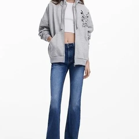 الأوروبية والأمريكية الأصلية الإسبانية المرأة عارضة تي شيرت وشاح مقنعين الأزياء الكرتون المطبوعة سستة سترة #3